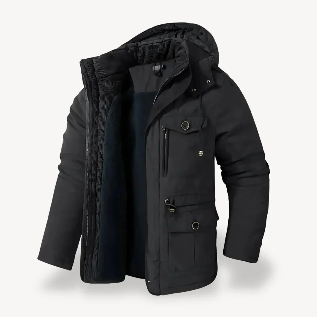 Parka homme à capuche et doublure polaire 1
