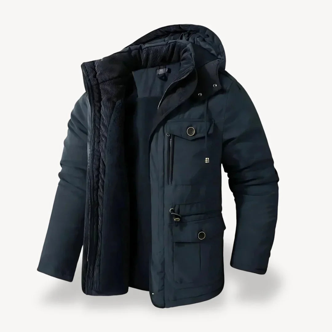 Parka homme à capuche et doublure polaire 5