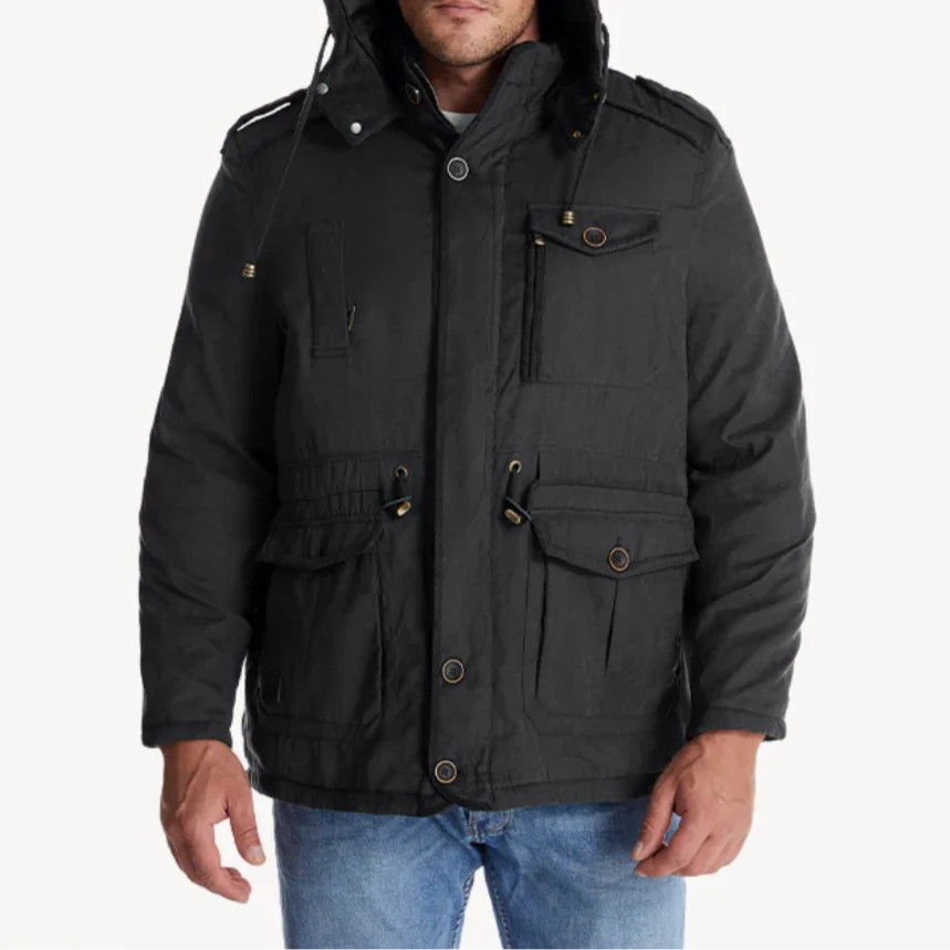 Parka homme à capuche et doublure polaire 6