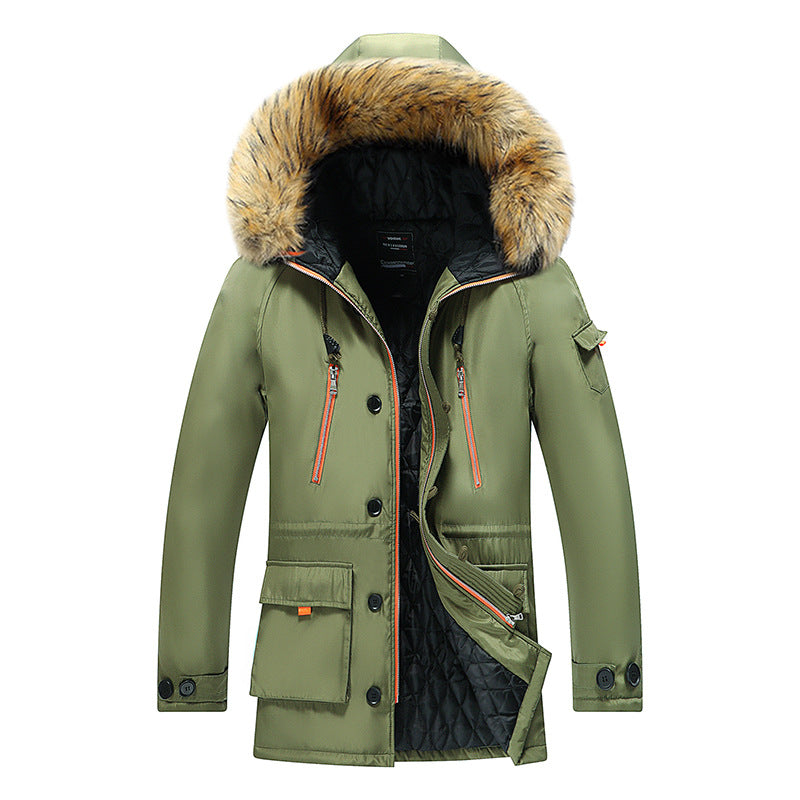 Parka homme déperlante à capuche en fausse fourrure 1