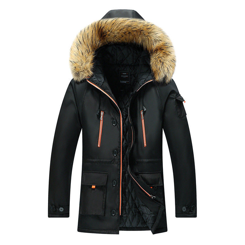 Parka homme déperlante à capuche en fausse fourrure 2