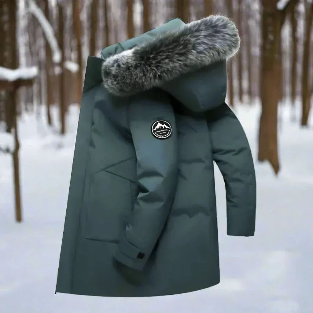 Parka homme déperlante matelassée à capuche en fausse fourrure 2