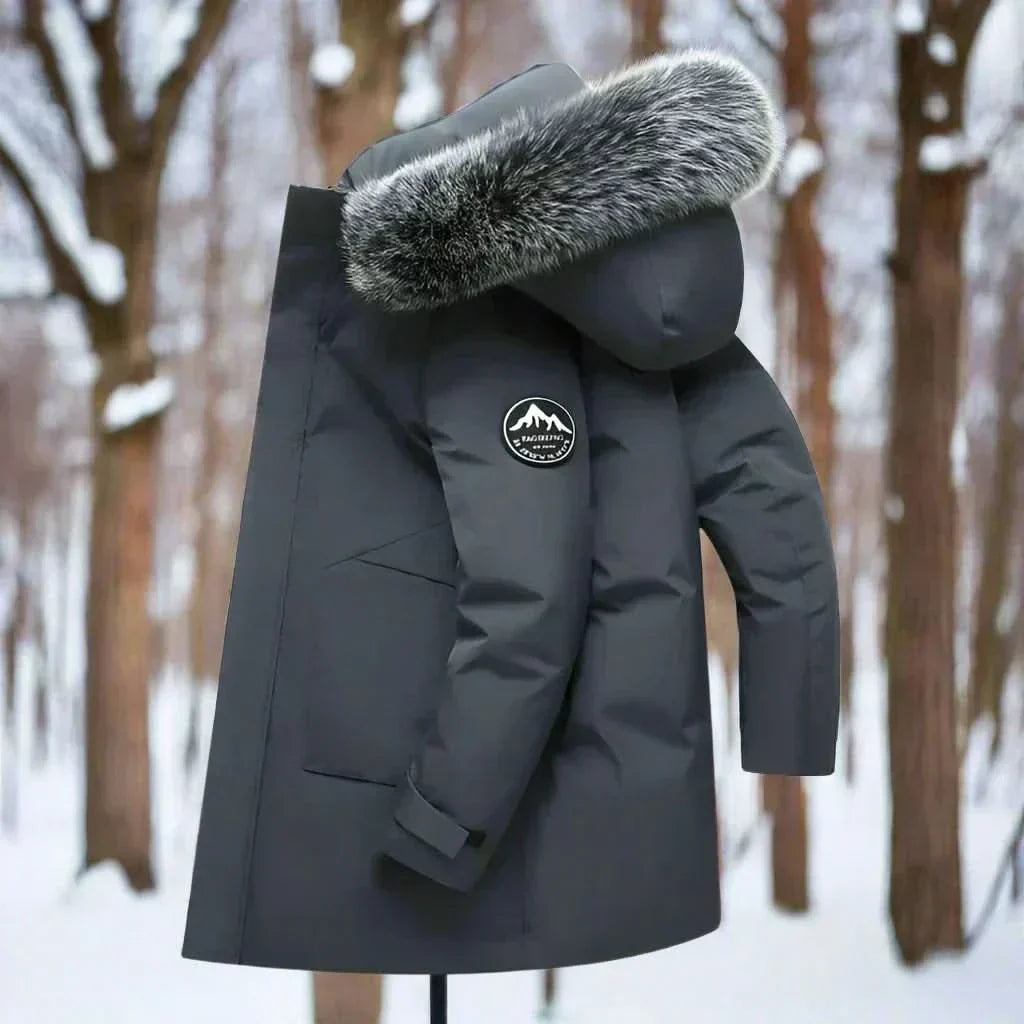 Parka homme déperlante matelassée à capuche en fausse fourrure 3