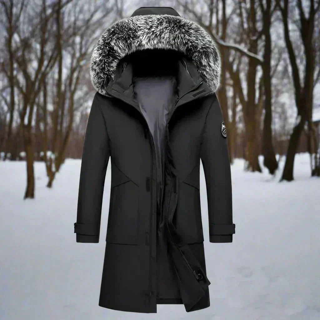 Parka homme déperlante matelassée à capuche en fausse fourrure 4