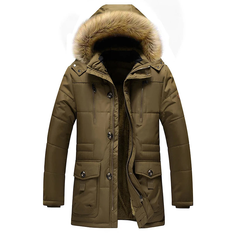Parka homme matelassée à capuche en fausse fourrure 2