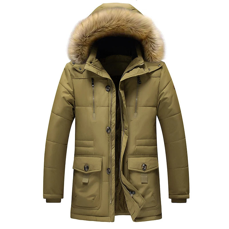 Parka homme matelassée à capuche en fausse fourrure 3