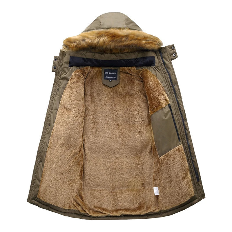Parka homme matelassée à capuche en fausse fourrure 5
