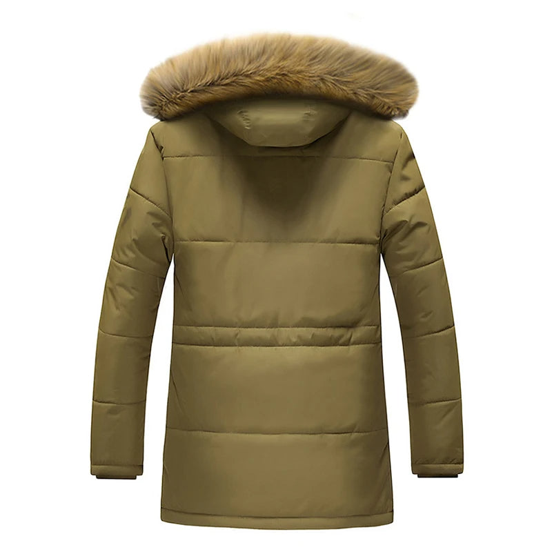 Parka homme matelassée à capuche en fausse fourrure 6