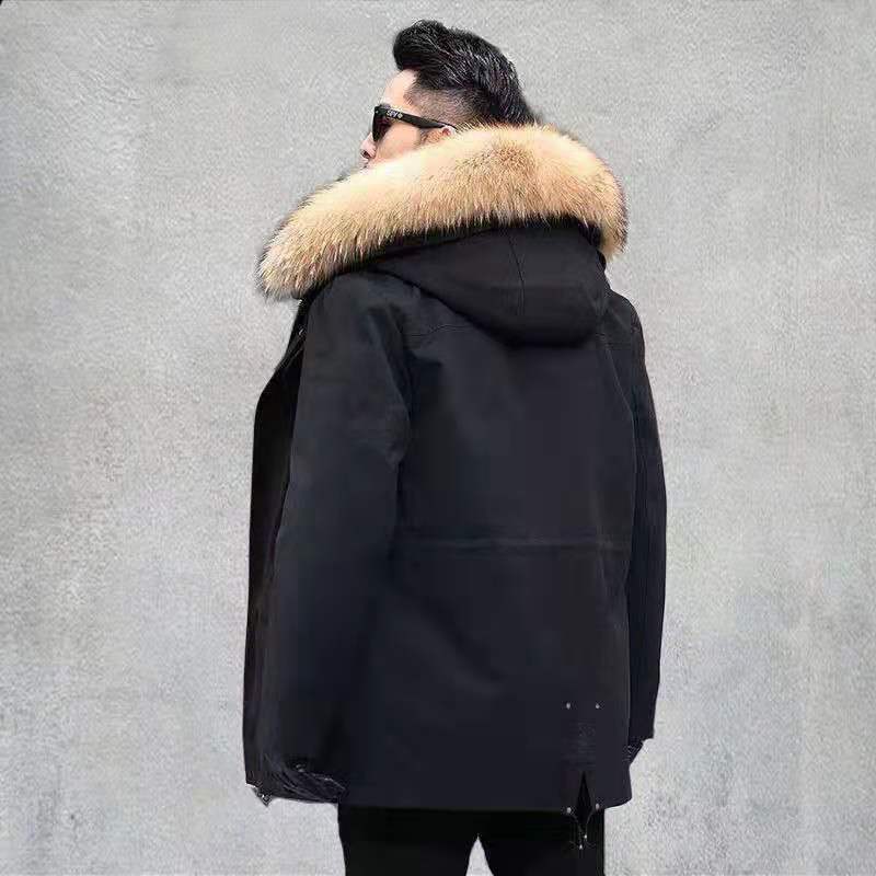 Parka homme matelassée à capuche et col montant 3