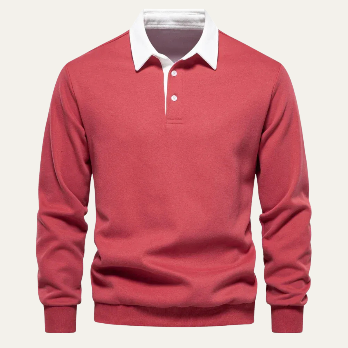 Polo homme à col contrasté et manches longues 6