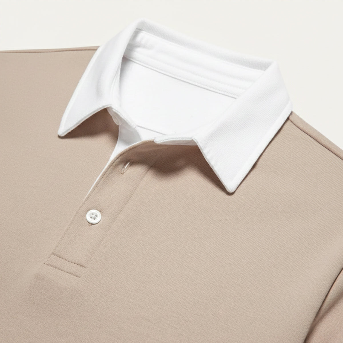 Polo homme à col contrasté et manches longues 8