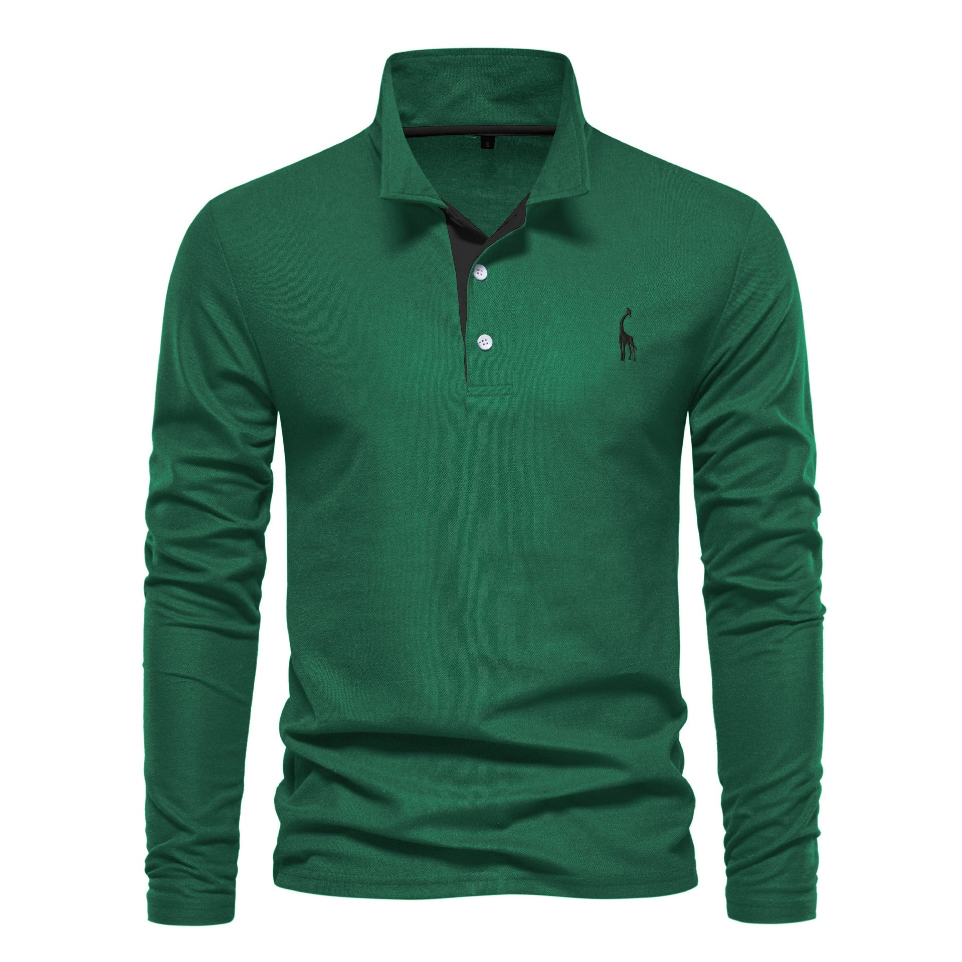 Polo homme à manches longues col contrasté et broderie 5