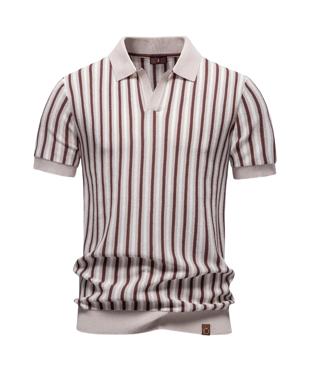 Polo maille homme rayé à col ouvert et manches courtes 3