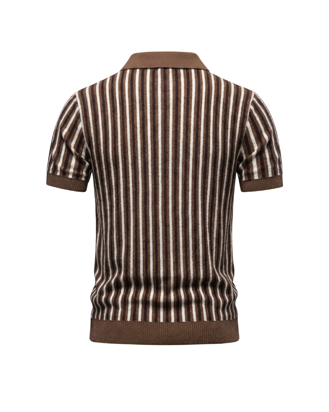 Polo maille homme rayé à col ouvert et manches courtes 4