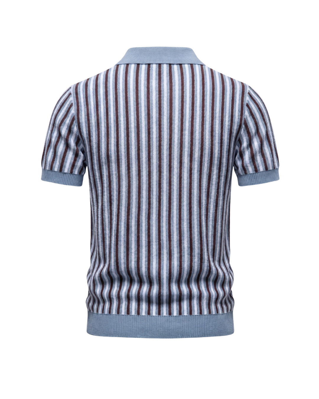 Polo maille homme rayé à col ouvert et manches courtes 5