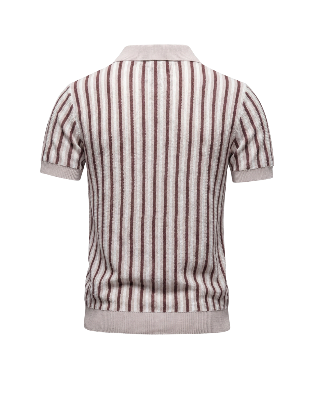 Polo maille homme rayé à col ouvert et manches courtes 6