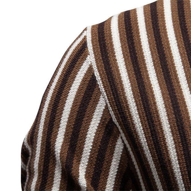 Polo maille homme rayé à col ouvert et manches courtes 7