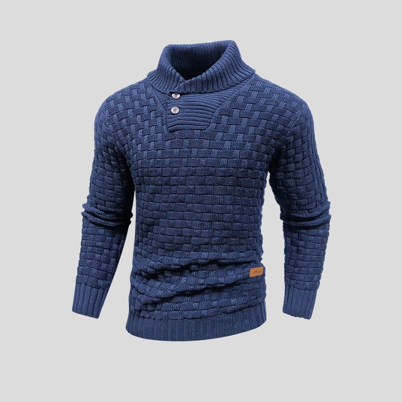 Pull col boutonné homme en maille à manches longues 3
