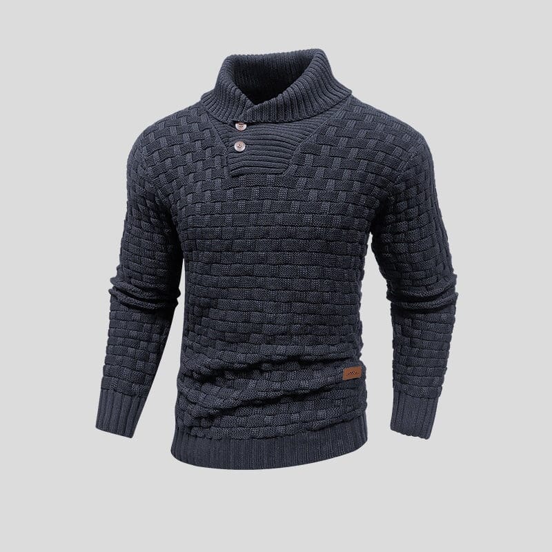 Pull col boutonné homme en maille à manches longues 4