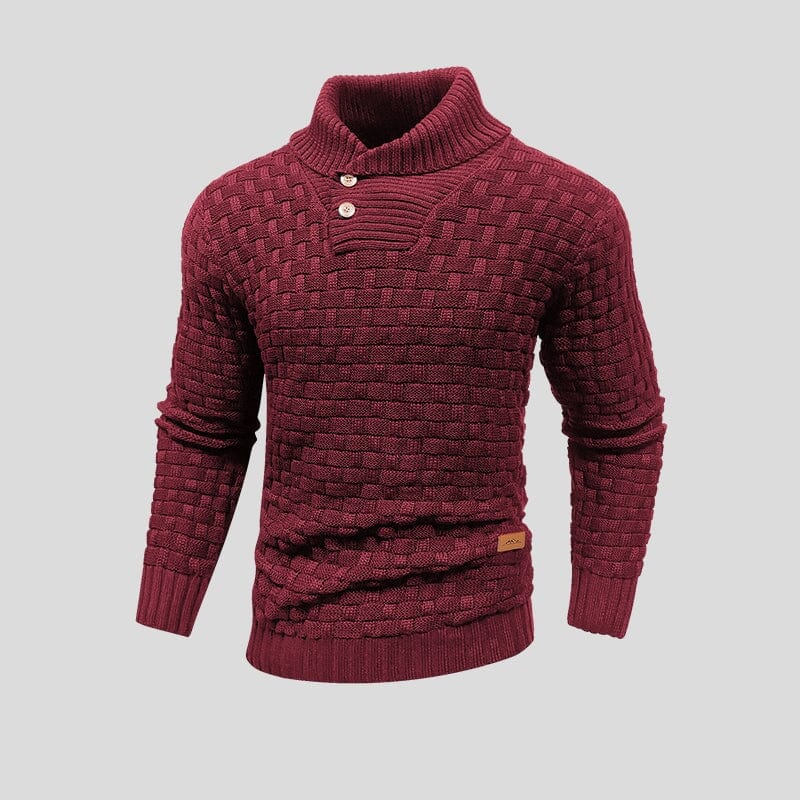 Pull col boutonné homme en maille à manches longues 5