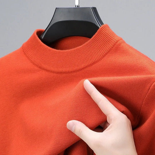 Pull col montant homme en laine à manches longues 2