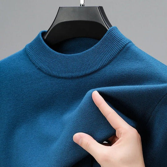 Pull col montant homme en laine à manches longues 3
