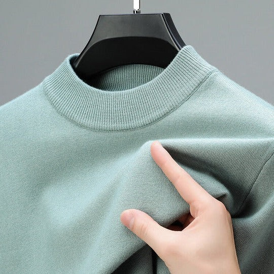 Pull col montant homme en laine à manches longues 4