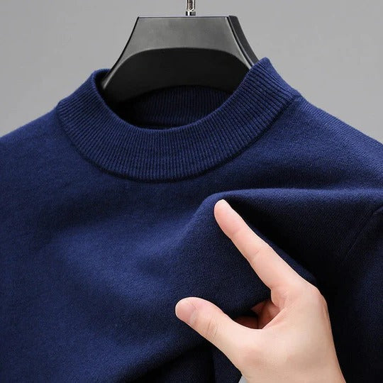 Pull col montant homme en laine à manches longues 5