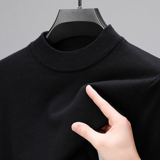 Pull col montant homme en laine à manches longues 6