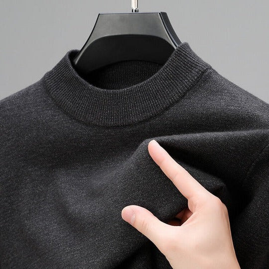 Pull col montant homme en laine à manches longues 7