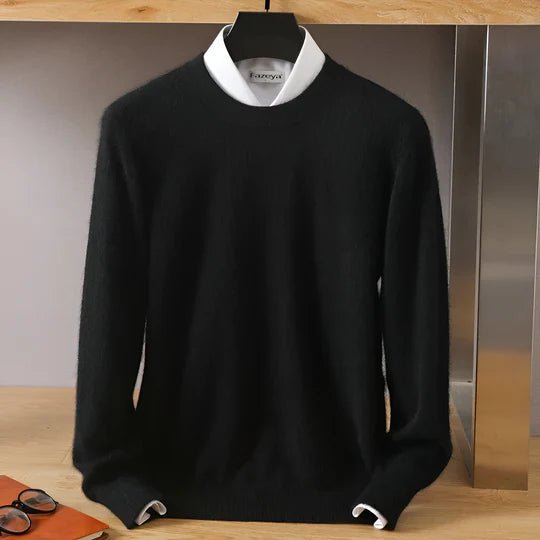 Pull col rond homme coupe classique à manches longues 1
