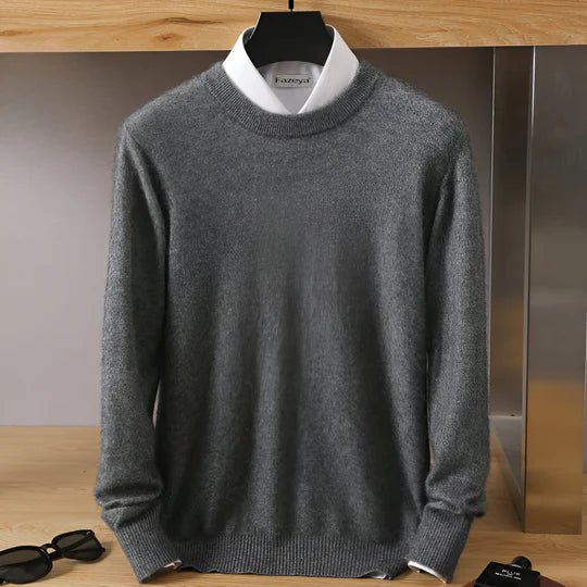 Pull col rond homme coupe classique à manches longues 11