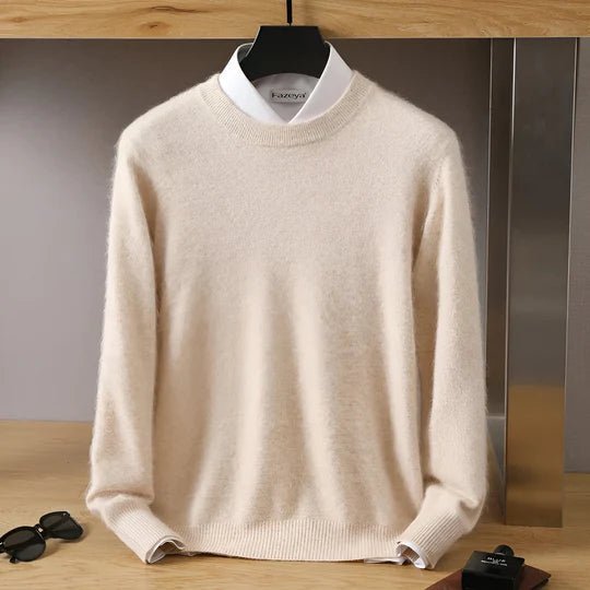 Pull col rond homme coupe classique à manches longues 12