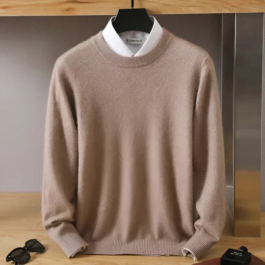 Pull col rond homme coupe classique à manches longues 13