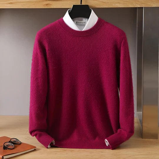 Pull col rond homme coupe classique à manches longues 2