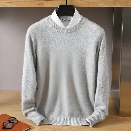 Pull col rond homme coupe classique à manches longues 3