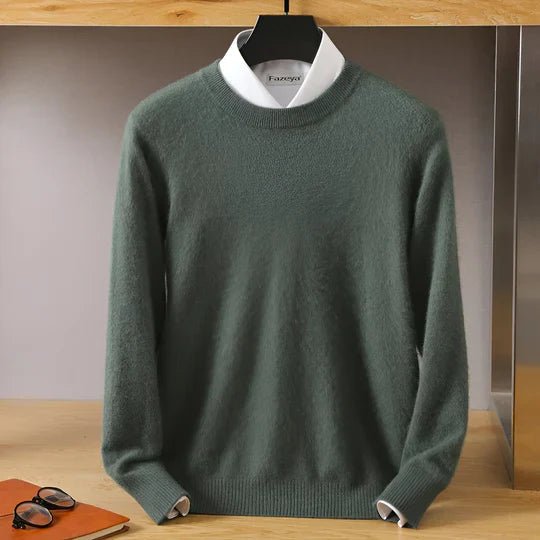 Pull col rond homme coupe classique à manches longues 4