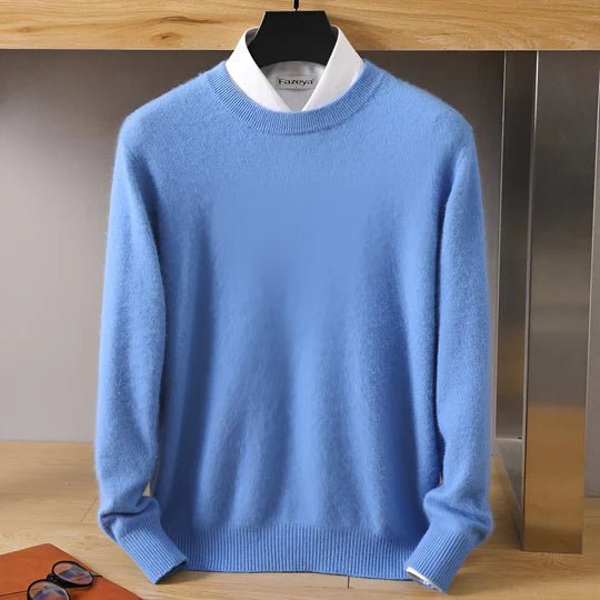 Pull col rond homme coupe classique à manches longues 5