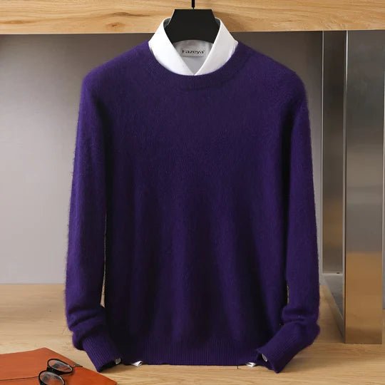 Pull col rond homme coupe classique à manches longues 6
