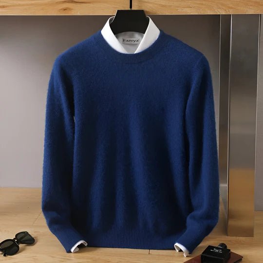 Pull col rond homme coupe classique à manches longues 7
