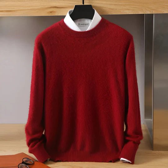 Pull col rond homme coupe classique à manches longues 8