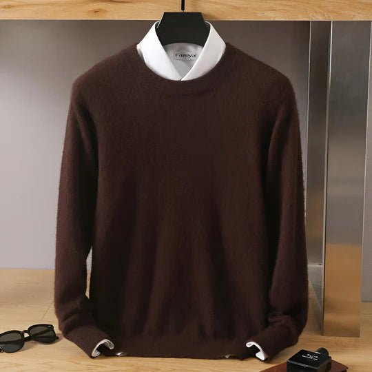 Pull col rond homme coupe classique à manches longues 9