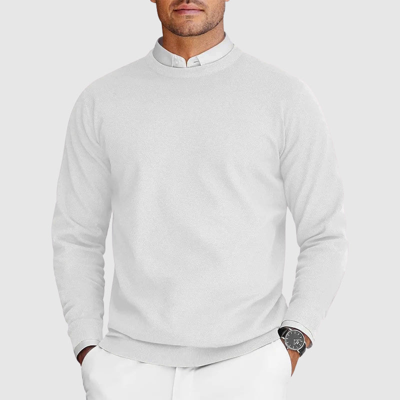 Pull col rond homme en maille à manches longues 2