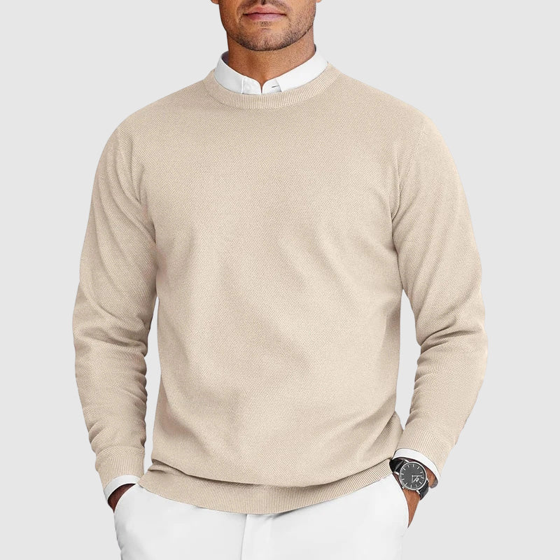 Pull col rond homme en maille à manches longues 3