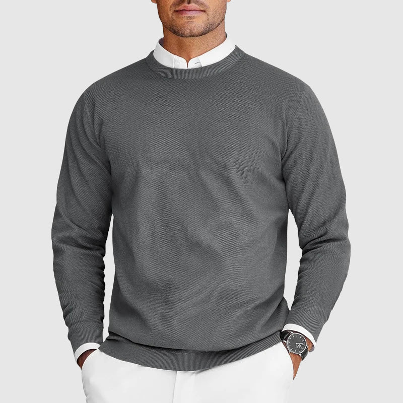 Pull col rond homme en maille à manches longues 4
