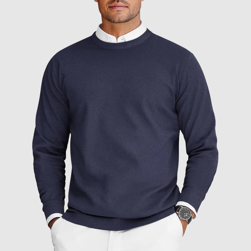 Pull col rond homme en maille à manches longues 5
