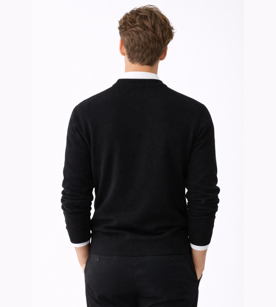 Pull col rond homme en maille coupe régulière 14