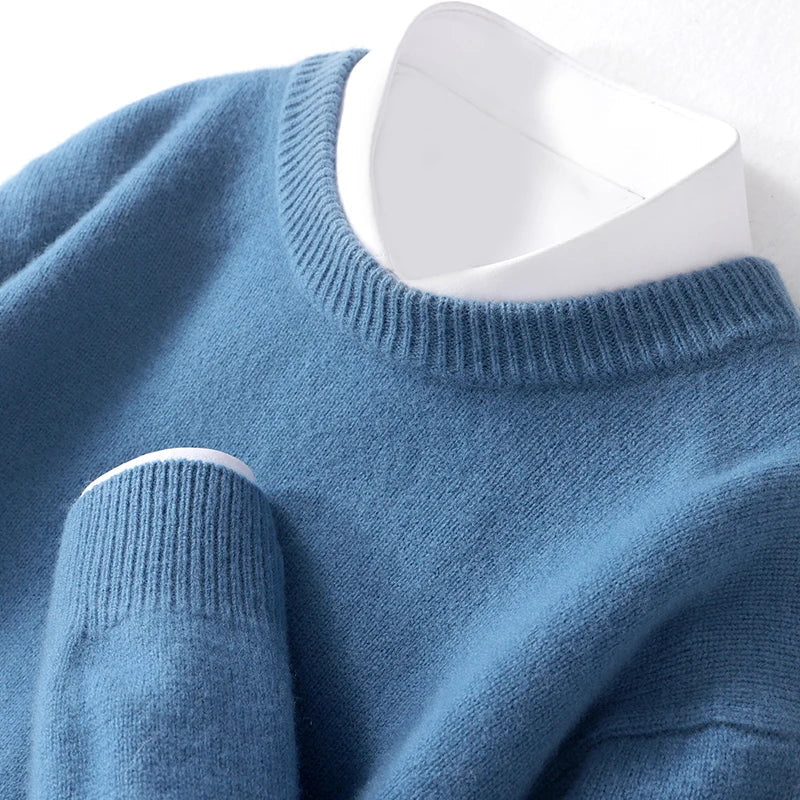 Pull col rond homme en maille coupe régulière 16