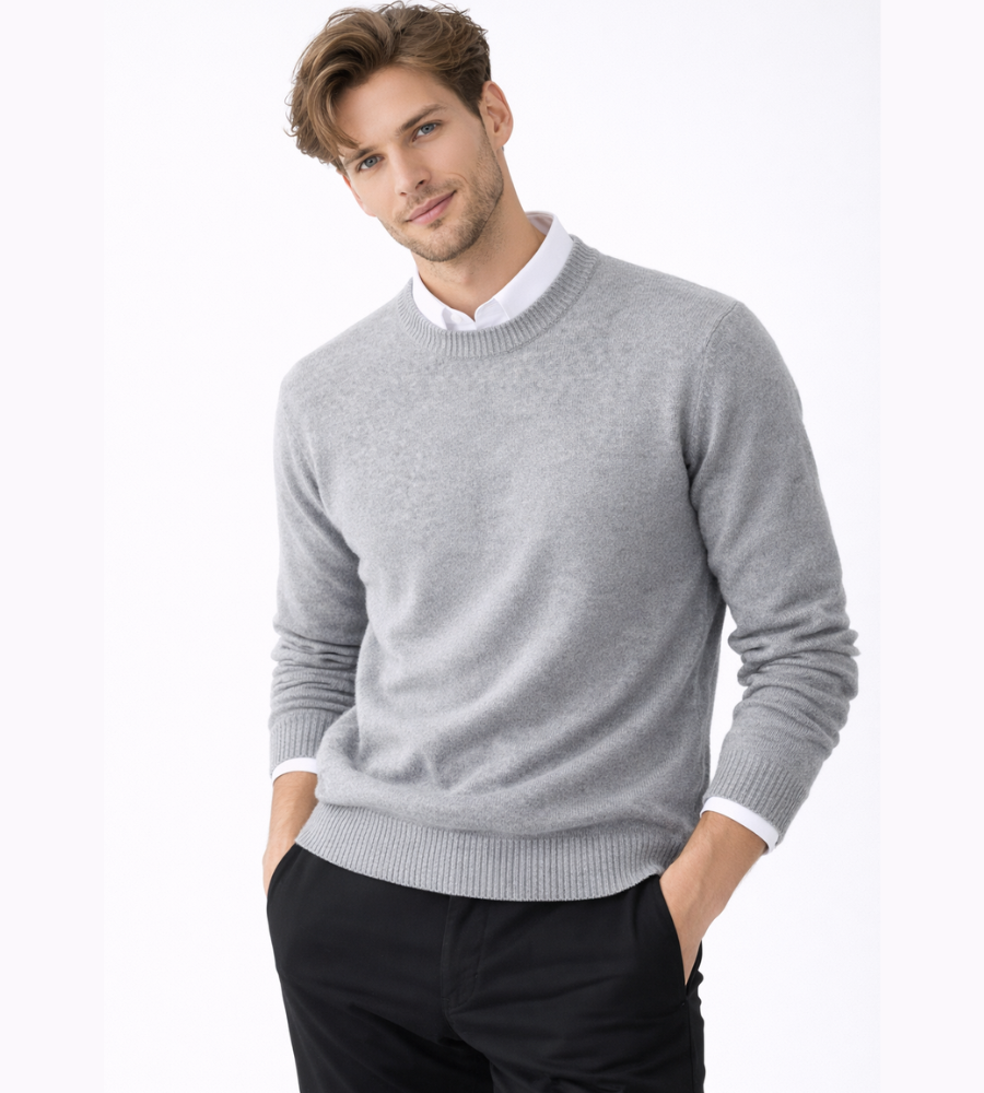 Pull col rond homme en maille coupe régulière 3