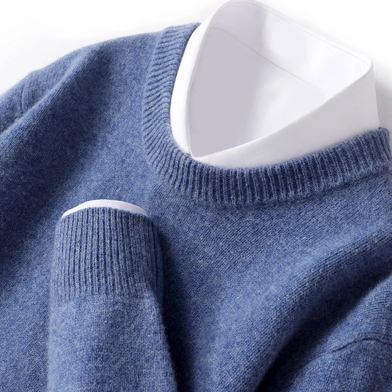 Pull col rond homme en maille coupe régulière 4